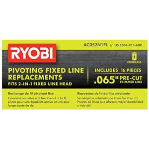 RYOBI AC052N1FL Replacement Fixed Line for 2-in-1 String Head