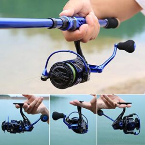 Sougayilang Spinning Reels Ultra-Weight, 6.2: 1 High Speed ​​Gear Ratio, Metal Frame and Rotor, 12 + 1 Shielded BB, Smooth Powerful Freshwater and Saltwater Spinning Fishing Reel(SD-3000-Blue)