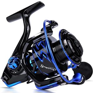 sougayilang spinning reels ultra-weight, 6.2: 1 high speed ​​gear ratio, metal frame and rotor, 12 + 1 shielded bb, smooth powerful freshwater and saltwater spinning fishing reel(sd-3000-blue)