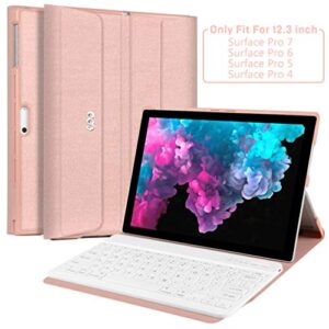 microsoft surface pro 7 case with keyboard，keyboard case for microsoft surface pro 7 (2019/surface pro 6 (2018) / surface pro 5(2017)/ surface pro 4 (2015) 12.3 inch tablet