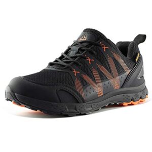 wantdo men's waterproof hiking shoes low top waterproof hiking boots lightweight outdoor trekking backpacking breathable work mountaineering trekking trails shoes orange