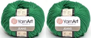 amigurumi cotton yarn, yarnart jeans yarn 55% cotton 45% acrylic lot of 2 skein 100gr 350yds knitting acrylic cotton 2 sport yarn (52)