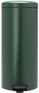 brabantia new icon step trash can (8 gal/pine green) soft closing kitchen garbage/recycling can with removable bucket