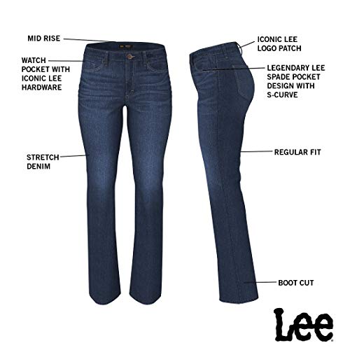 Lee Women's Legendary Mid Rise Bootcut Jean Blackout 12