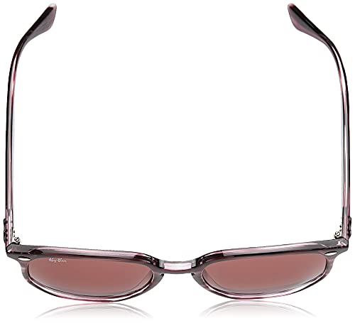 Ray-Ban RB4306 Hexagonal Sunglasses, Striped Bordeaux Havana/Dark Violet, 54 mm