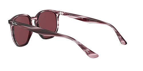 Ray-Ban RB4306 Hexagonal Sunglasses, Striped Bordeaux Havana/Dark Violet, 54 mm