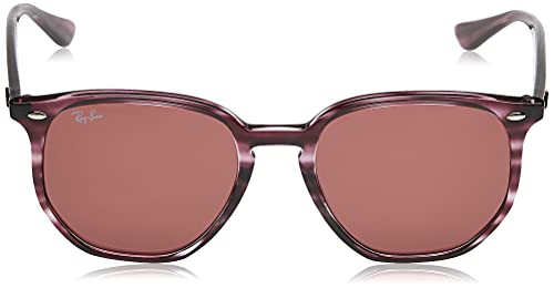 Ray-Ban RB4306 Hexagonal Sunglasses, Striped Bordeaux Havana/Dark Violet, 54 mm