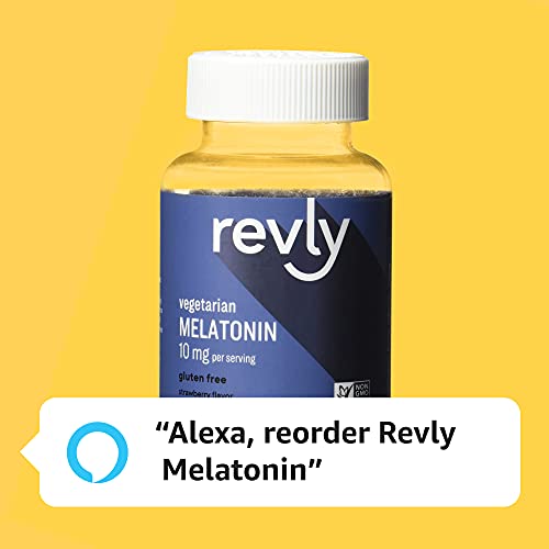 Amazon Brand - Revly - Melatonin 10mg Gummies, Supports Restful Sleep, Strawberry, 60 Count