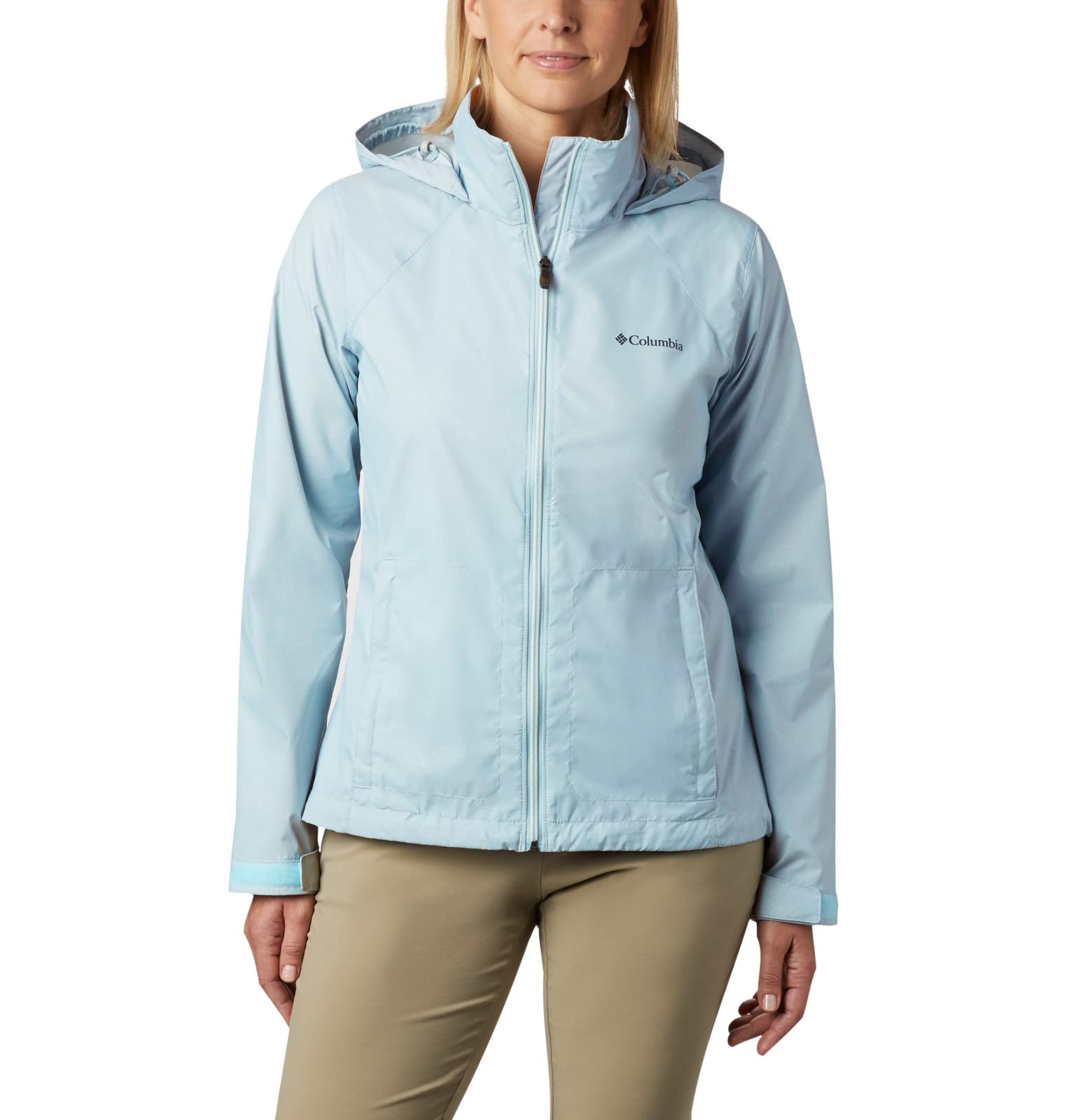 Columbia Women’s Switchback III Waterproof Rain Jacket, Spring Blue, XX-Large