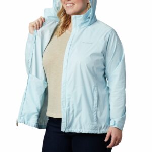 Columbia Women’s Switchback III Waterproof Rain Jacket, Spring Blue, XX-Large