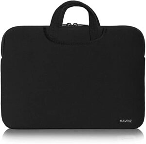 mavriz laptop sleeve bag 15.6 inch,slim durable anti-fall laptop bag,handbags portable laptop case for 15.6 inch hp, dell, lenovo, asus, macbook notebook computer, 2 extra pockets, black