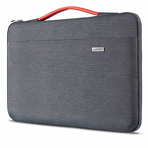 LANDICI Laptop Sleeve Carring Case 15 15.6 Inch,360°Protective Waterproof Computer Cover Bag Compatible with MacBook Air 15,MacBook Pro 15/16 2021,16 Inch Dell Lenovo HP Acer Samsung Notebook,Grey