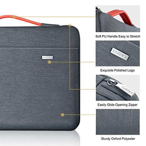 LANDICI Laptop Sleeve Carring Case 15 15.6 Inch,360°Protective Waterproof Computer Cover Bag Compatible with MacBook Air 15,MacBook Pro 15/16 2021,16 Inch Dell Lenovo HP Acer Samsung Notebook,Grey