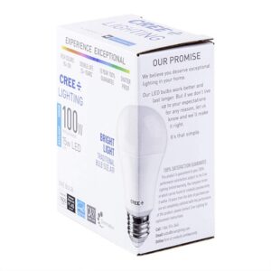 Cree Lighting A19 100W Equivalent LED Bulb, 1600 lumens, Dimmable, Daylight 5000K, 25,000 Hour Rated Life, 90+ CRI | 1-Pack, White - TA19-16050MDFH25-12DE26-1-11