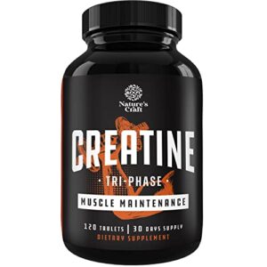 high strength tri phase creatine pills - muscle mass gainer and muscle recovery creatine hcl pyruvate and creatine monohydrate pills - optimal muscle builder creatine pre workout for women and men