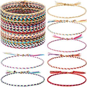 hicarer 28 pieces woven wrap friendship bracelets handmade braided bracelet adjustable colorful beaded