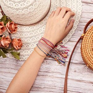 Hicarer 28 Pieces Woven Wrap Friendship Bracelets Handmade Braided Bracelet Adjustable Colorful Beaded