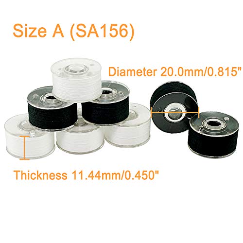 New brothread 25pcs 15White+10Black 60S/2(90WT) Prewound Bobbin Thread Plastic Size A SA156 for Embroidery and Sewing Machines DIY Embroidery Thread Sewing Thread Cottonized Soft Feel Polyester Thread