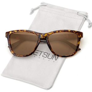 meetsun polarized sunglasses for women men classic retro designer style (tortoise shell, 54)