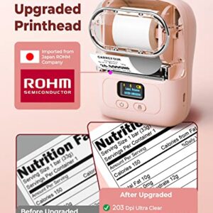 Phomemo Label Printer - M110 Thermal Label Printer, Upgraded Bluetooth Portable Label Maker for Product, Address, Small Business, Sticker, Home, DIY for Phone/Tablet/PC/Mac, with 100 Labels, Baby Pink