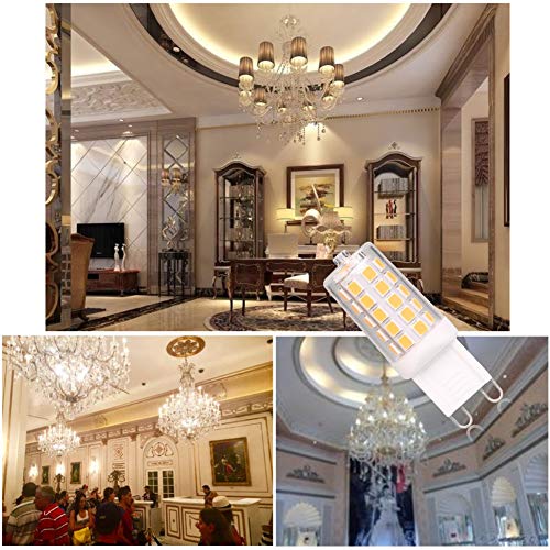 BAOMING G9 LED Bulb Dimmable 4W, 40 Watt T4 G9 Halogen Equivalent, 2700K Soft Warm White, 120V No-Flicker, Chandelier Lighting 450LM (5 Pack)