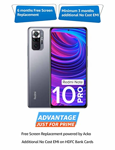 redmi Xiaomi Note 10 Pro 4G Volte 128GB + 6GB Factory Unlocked 6.67" 64MP Quad Camera Night Mode (not Verizon Sprint Boost Cricket) (w/Fast Car Charger Bundle) (Glacial Blue)