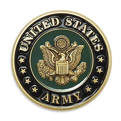 Indiana Metal Craft US Army Seal Die Struck Solid Brass Lapel Pin with Enamel Made in USA (1 inches)