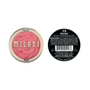 Milani Rose Powder Blush - Wild Rose (0.6 Ounce) Cruelty-Free Blush - Shape, Contour & Highlight Face with Matte or Shimmery Color