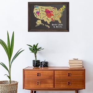 JARLINK Scratch Off USA Map Poster, 12x17 inches United States Map with Unique Accessories Set, Personalized Travel Poster, Gift for Travelers