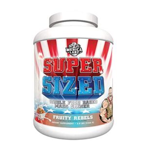 merica labz super sized whole food mass based mass gainer 5.0 lbs (fruity rebels)