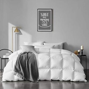apsmile organic feathers down comforter california king, all-seasons duvet insert, 100% cotton and goose feathers down medium warm quilted bed comforter insert (104x96, ivory white)