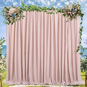 Dusty Rose Polyester Backdrop Curtains 2 Panels 5ft x 10ft Photo Shoot Background Drapes for Wedding Party Bridal Shower Engagement Decorations