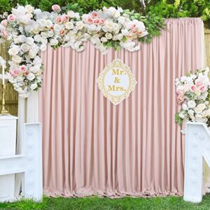 Dusty Rose Polyester Backdrop Curtains 2 Panels 5ft x 10ft Photo Shoot Background Drapes for Wedding Party Bridal Shower Engagement Decorations