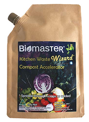 Kitchen Waste Wizard Compost Accelerator, 50g Spout Pack, (100% Natural Concentrate)