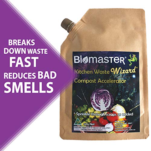 Kitchen Waste Wizard Compost Accelerator, 50g Spout Pack, (100% Natural Concentrate)