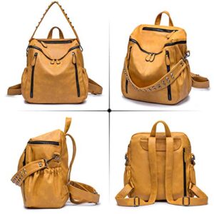 Roulens Women Backpack Purse Fashion Leather Large Ladies Shoulder Bags Travel Backpack Purse for Women