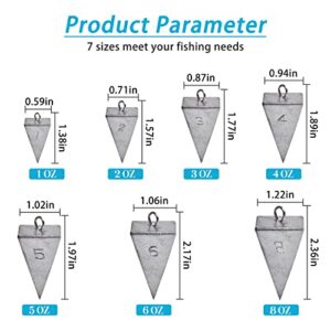 Pyramid Sinkers Fishing Weights Surf Fishing Weights Sinkers Ocean Saltwater Pyramid Weight Fishing Sinkers Fishing Gear Tackle 1oz 2oz 3oz 4oz 5oz 6oz 8oz