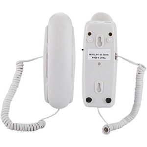 corded wall phone without caller id, desktop landline corded telephone for home,hotel,living room,school and office,powered by telephone line(white)