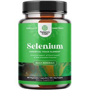 pure selenium thyroid support supplement - selenium 200mcg antioxidant supplement and natural immune booster for adults - adult immune support vitamins and mind and memory supplement for brain support