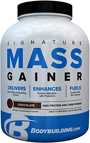 Bodybuilding Signature Signature Mass Gainer | 50g of Mass-Building Protein | Protein, Calories, Fats, Probiotics and Carbohydrates | 5 Lbs. Chocolate