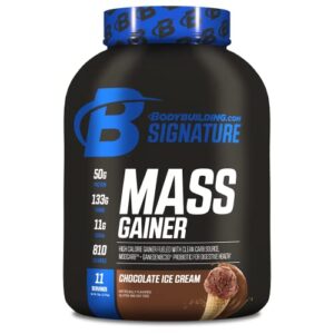 bodybuilding signature signature mass gainer | 50g of mass-building protein | protein, calories, fats, probiotics and carbohydrates | 5 lbs. chocolate