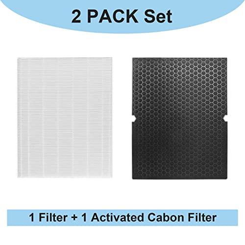 RONGJU Replacement 116130 Filter H for Winix 5500-2, Filter & Activated Carbon Filter Combo Pack Compare to Part # 116130
