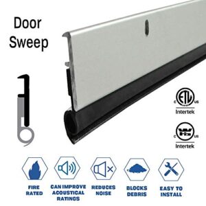 Fire Rated/Clear Anodized Aluminum Door Sweep (7623CA) SMS #6 x 1/2' Supplied, 7/32”Wide x 1H” (48")