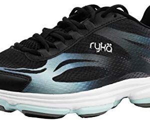 Ryka Women's Devotion Plus 2 Black/Mint Walking Shoe, 8 M, US