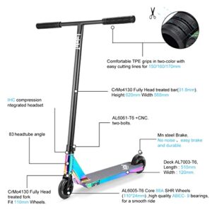 LMT69 Professional Scooter-Trick Scooter-Intermediate Beginner Stunt Scooter Suitable - Children, Teenagers Adults 8 Years Old Above(Black Color)