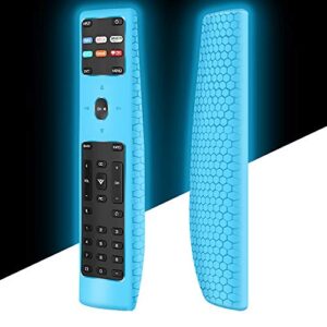 silicone protective case cover for new xrt136 vizio smart lcd led tv remote control,shockproof xrt136 vizio remote replacement case,lightweight remote bumper back covers-night glowblue in the dark