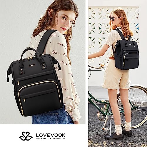 LOVEVOOK Laptop Backpack for Women Teacher Backpack Nurse Bag,Work Bag Backpack Purse Bag Anti-Theft Travel Backpack with USB Charging Port,14 Inch Backpack for College Business Casual