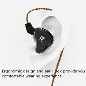 YINYOO KBEAR KS2 IEM, Ear Monitor Headphones, HiFi in Ear Earbud Headset Noise Cancelling Hybrid 1BA 1DD Earphone with Removable Cable for Running Walking (with mic, KS2 Green)