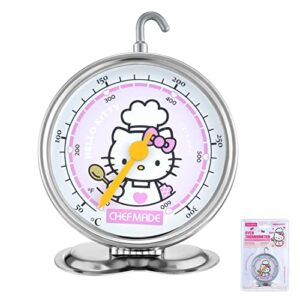 chefmade hello kitty mechanical oven thermometer, 2.75-inch stainless steel instant read oven monitoring thermometer for baking