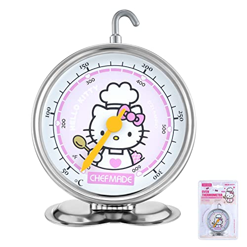 CHEFMADE Hello Kitty Mechanical Oven Thermometer, 2.75-Inch Stainless Steel Instant Read Oven Monitoring Thermometer for Baking